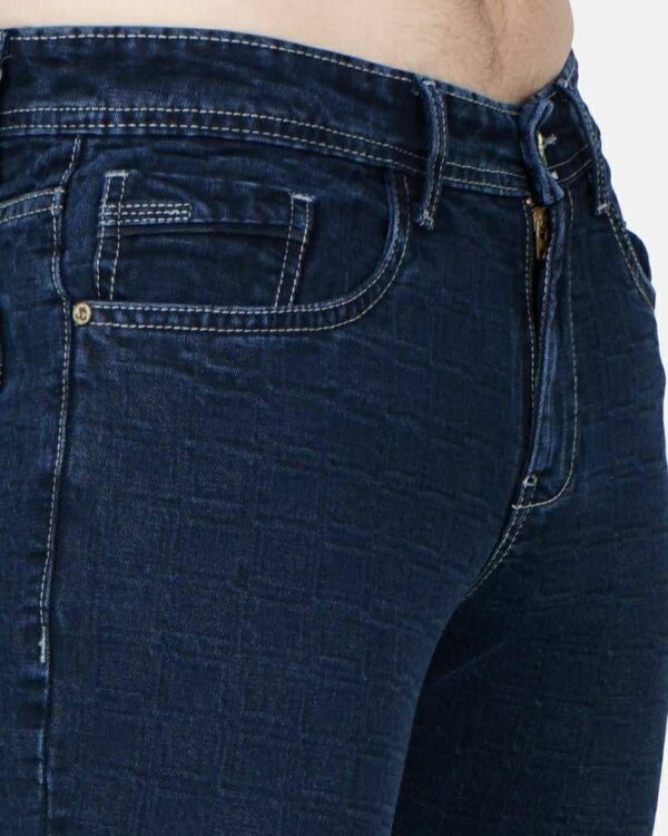 Stylish Dark Blue Cotton Spandex Jeans For Men And Boys - mygrae
